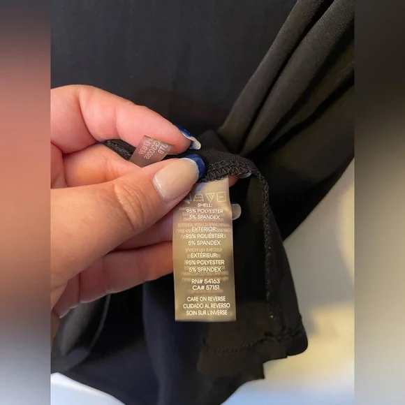 Calvin Klein XL Black Blouse Rhinestone Goldtone Chain V Neck Sleeveless - Picture 5 of 7